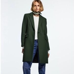 ZARA MANTECO women’s size XS ‘Menswear style’ Wool Blend Bottle Green